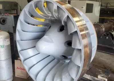 Bronze francis turbine at Fabrication and Machine Shop in Dickinson County, Upper Michigan