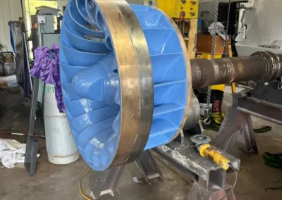 Bronze francis turbine at Fabricating Machining & Repair